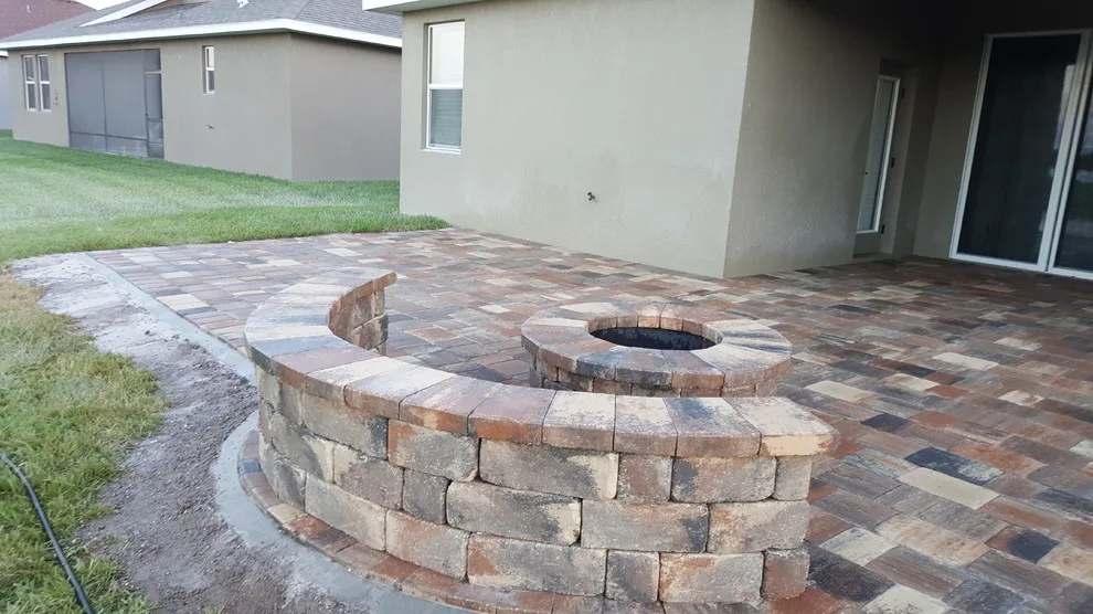 Outdoor Fireplace and Bench Seating by JR Pavers Inc. - Photo 2