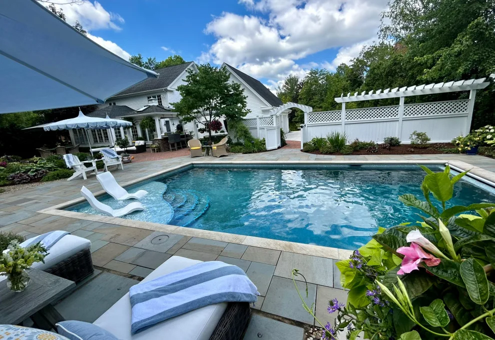 Hudson Backyard Oasis with Pool by Land Creations Landscaping Inc. - Photo 9