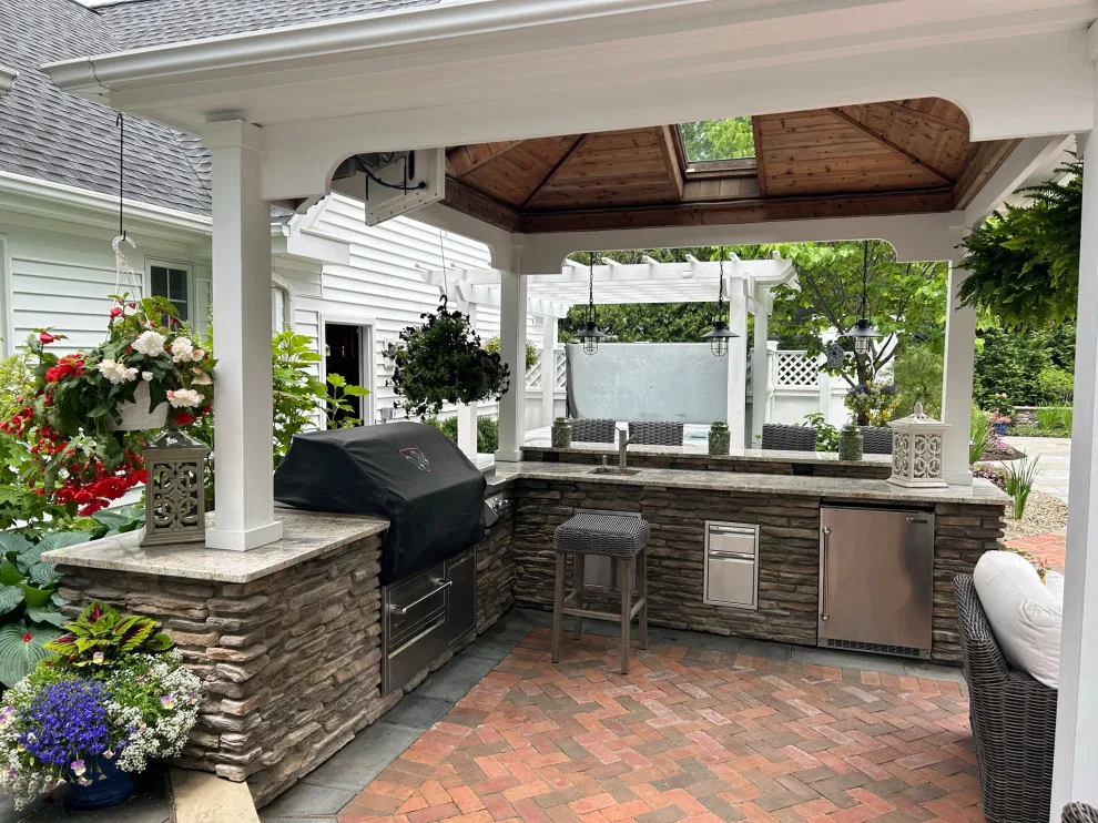 Hudson Backyard Oasis with Pool by Land Creations Landscaping Inc. - Photo 7