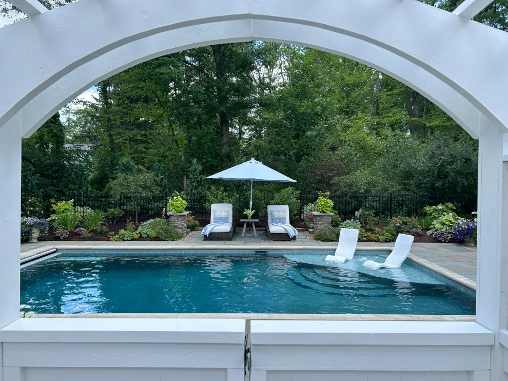 Hudson Backyard Oasis with Pool by Land Creations Landscaping Inc. - Photo 6