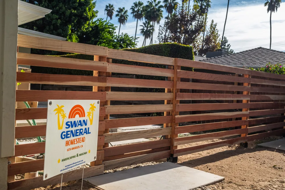 Redwood Fence with Mid Century Slats by Swan General Homestead - Photo 2