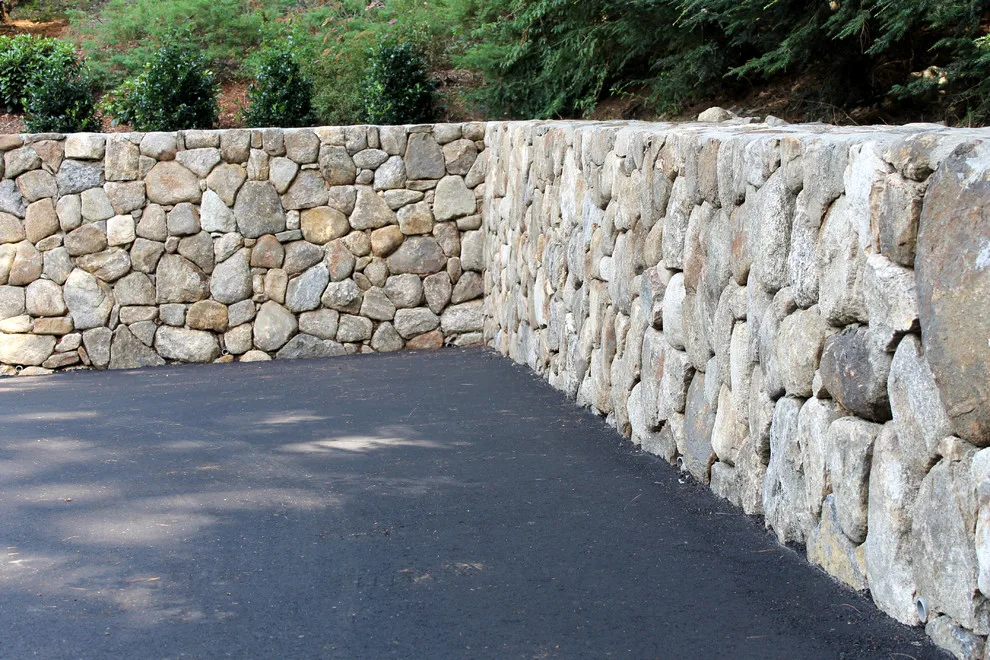 Fieldstone Wall Construction, Granite Step Installation & Paver Patio in Weston, MA by Premier Pavers & Hardscape Co - Photo 17