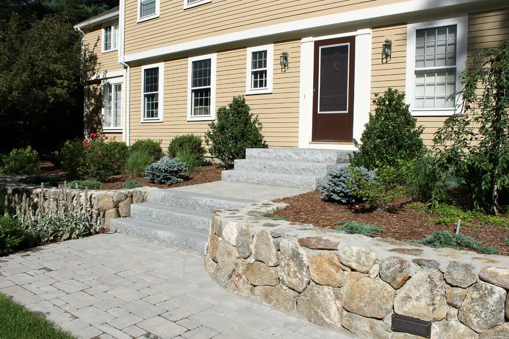 Fieldstone Wall Construction, Granite Step Installation & Paver Patio in Weston, MA by Premier Pavers & Hardscape Co - Photo 23