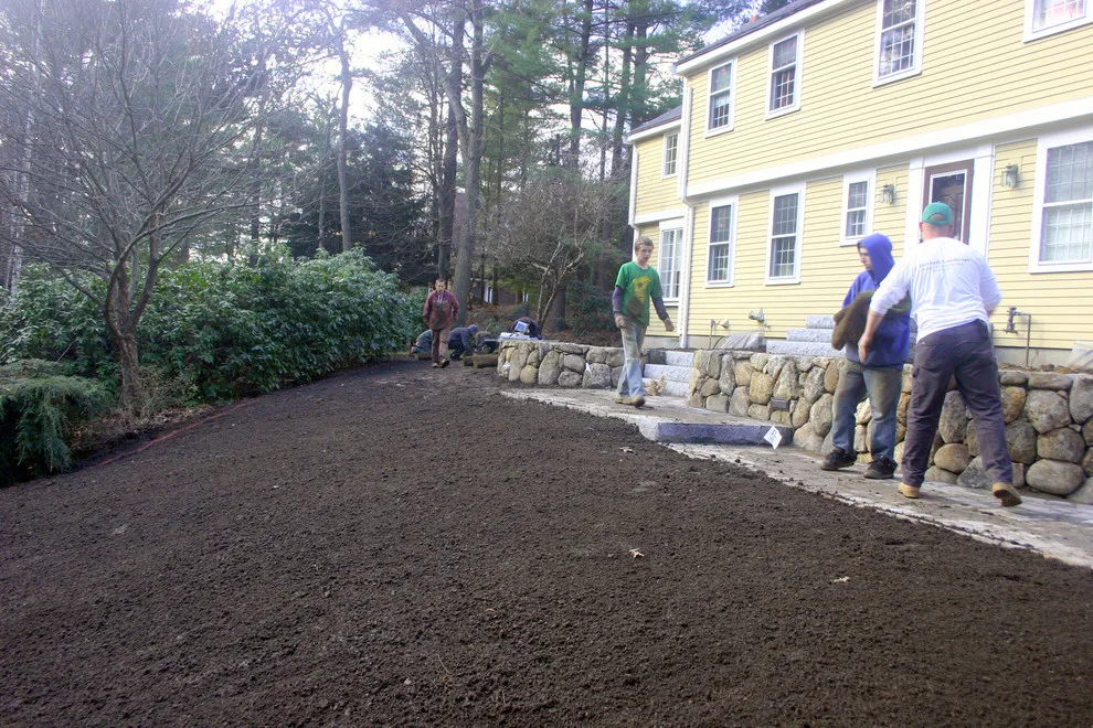 Fieldstone Wall Construction, Granite Step Installation & Paver Patio in Weston, MA by Premier Pavers & Hardscape Co - Photo 3