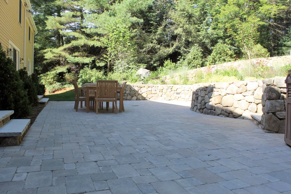 Fieldstone Wall Construction, Granite Step Installation & Paver Patio in Weston, MA by Premier Pavers & Hardscape Co - Photo 29