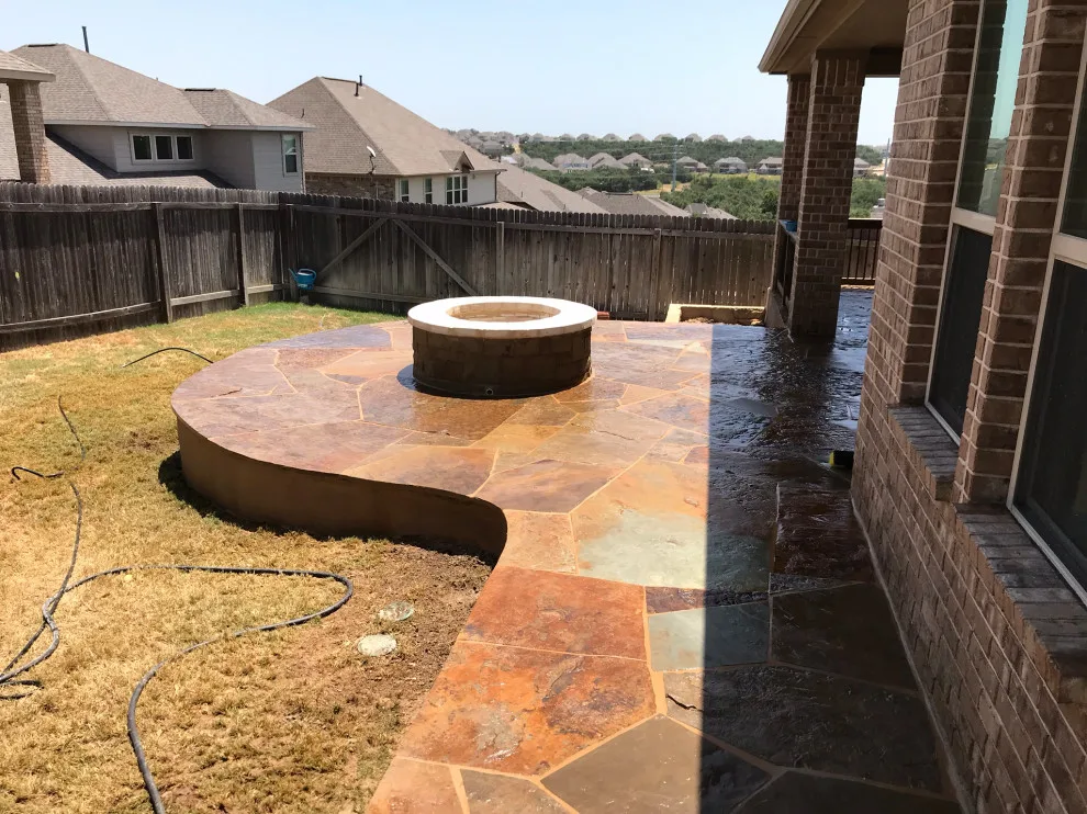 Patio expansion and fire pit addition by Esposito Hardscapes, LLC - Photo 4