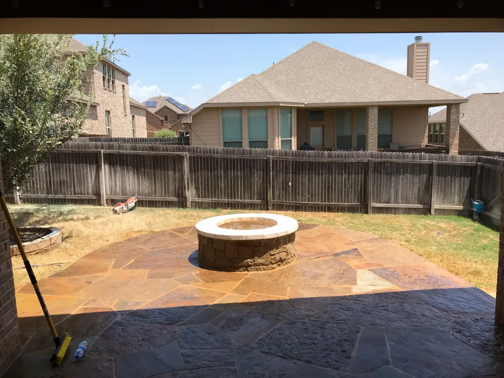 Patio expansion and fire pit addition by Esposito Hardscapes, LLC - Photo 2