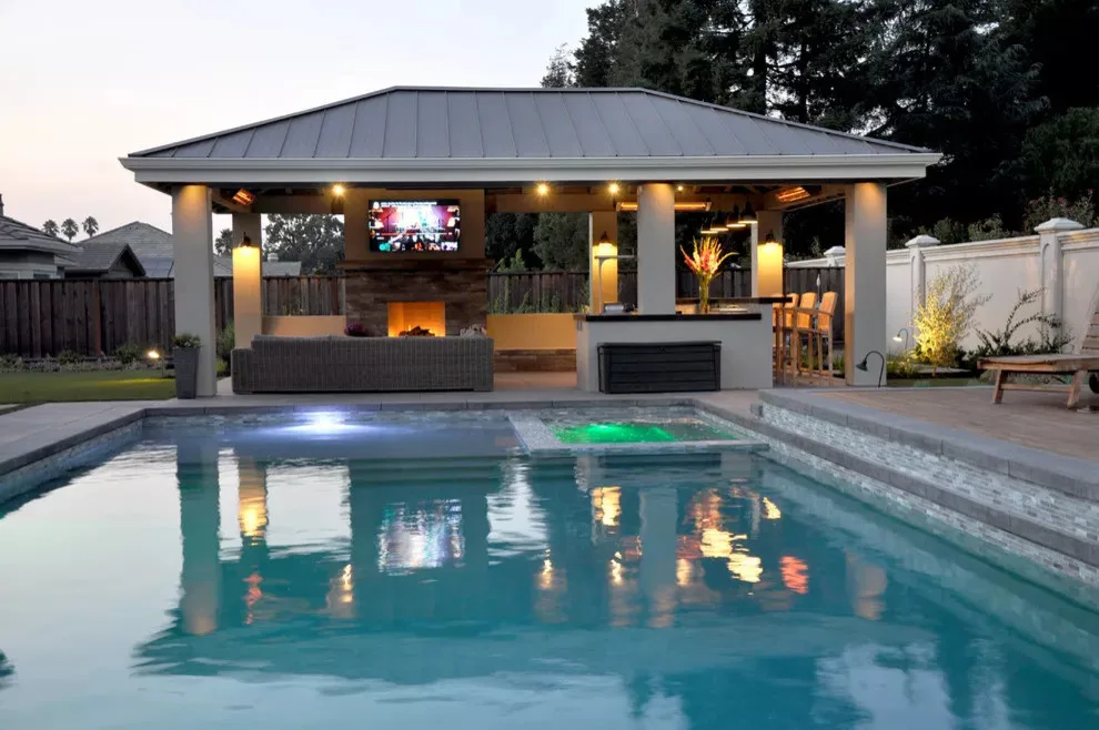 Pleasanton outdoor fire feature, kitchen seating wall, and bar area by East Bay Masonry - Photo 6