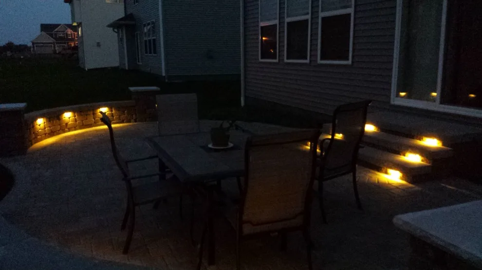 Paver Patio Featuring Seat Walls and Steps by Devine Design Hardscapes - Photo 5