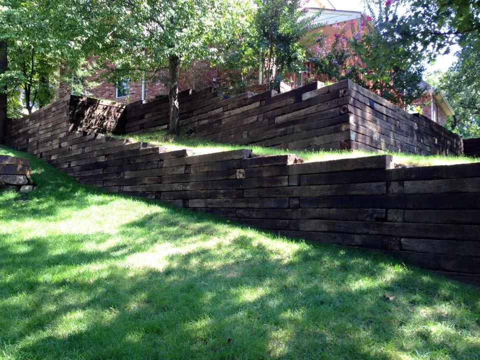 Railway Tie Barriers by Tulsa Retaining Walls - Photo 3