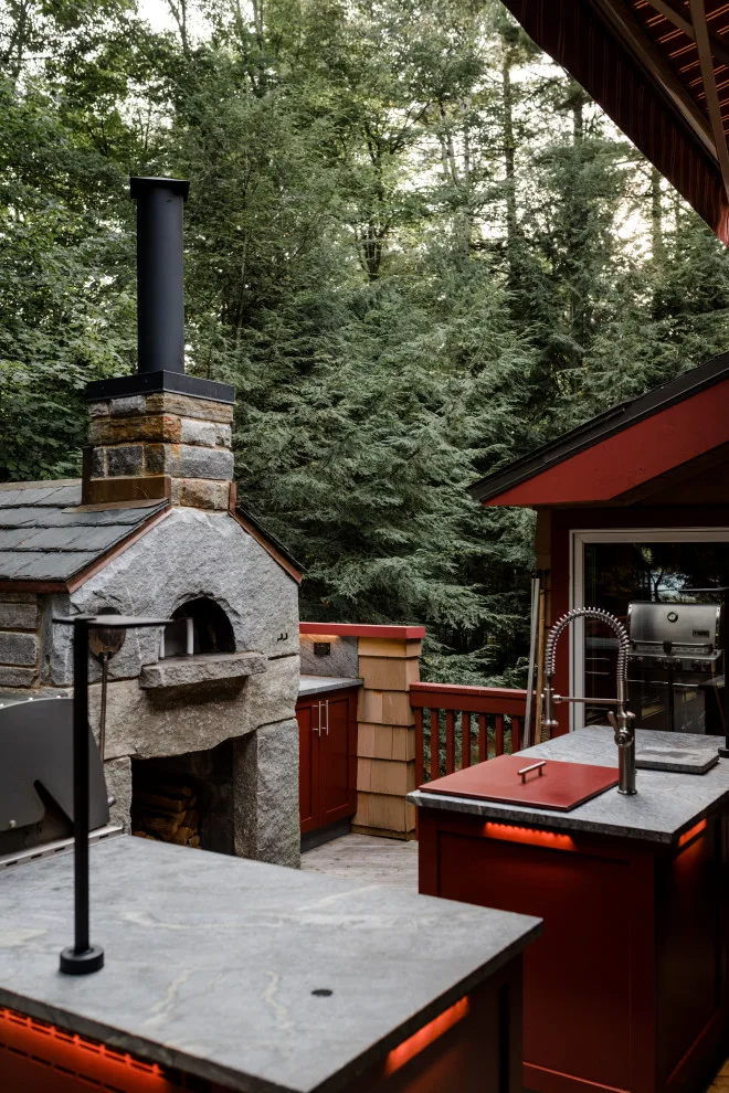 Outdoor Kitchen with Added Pizza Oven by Housatonic Architectural Services, LLC (closed) - Photo 6