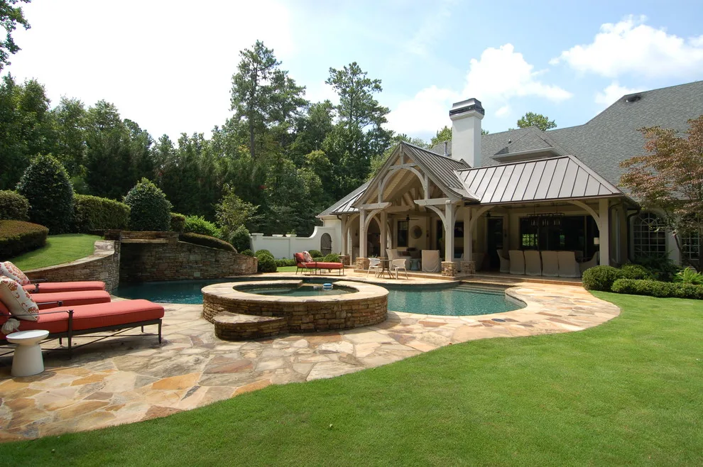 Modern Rustic Poolside Veranda by Blue Oak Architecture - Photo 3