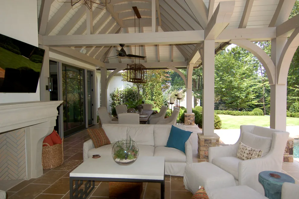 Modern Rustic Poolside Veranda by Blue Oak Architecture - Photo 5