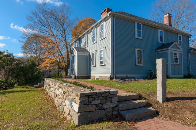 Melrose- Historic home front wall, steps & brick path by Village Stonesmith Gardens & Masonry - Photo 3