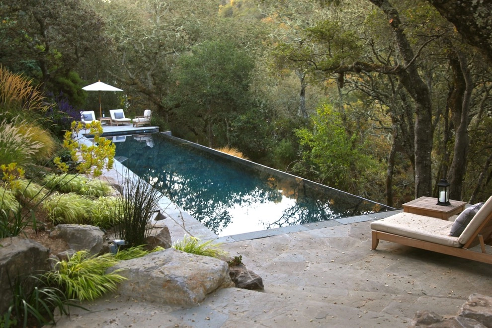 Portola Valley Woodland Infinity Edge Lap Pool by Vision Scapes & Associates - Photo 2