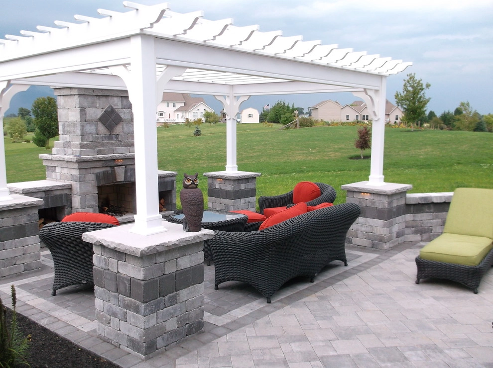 2014 Patio with Fireplace & Pergola by Weavers Landscape Company - Photo 12