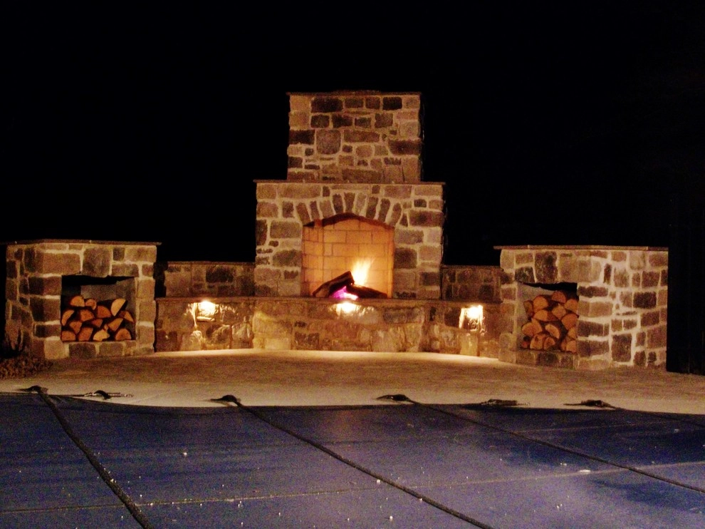 Pool Side Fireplace by Weavers Landscape Company - Photo 5