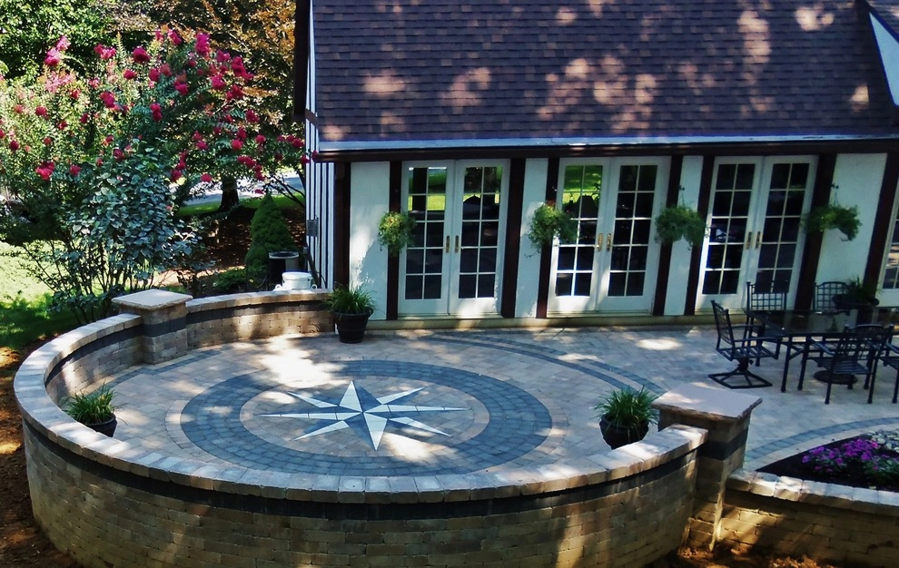 Compass Inlay Patio and Water Feature by Weavers Landscape Company - Photo 2