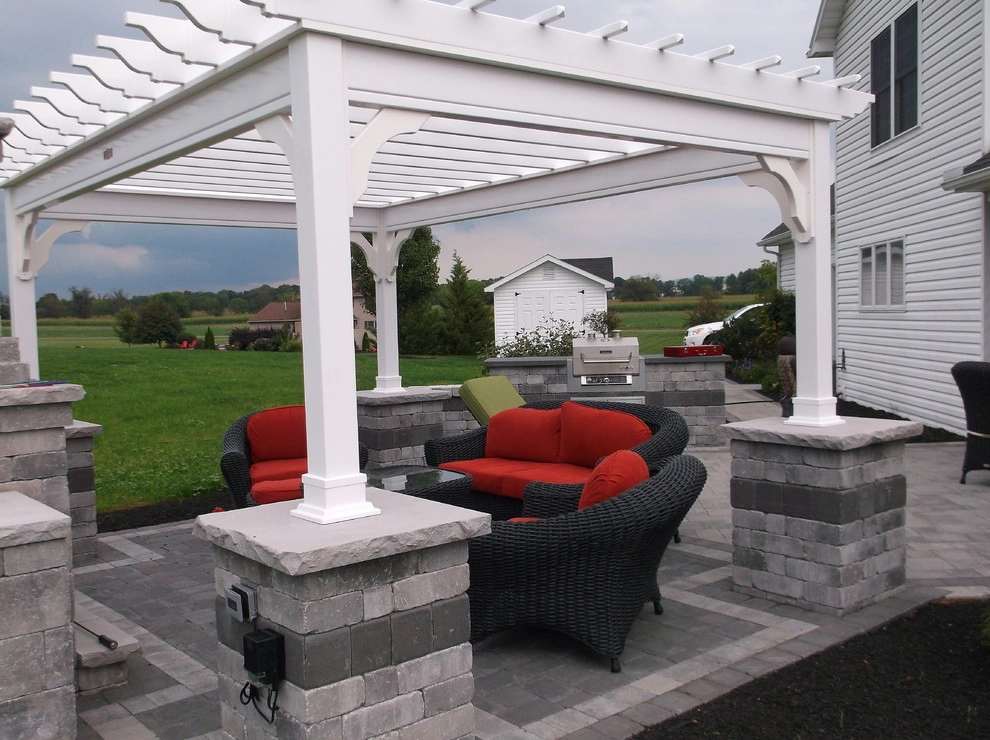 2014 Patio with Fireplace & Pergola by Weavers Landscape Company - Photo 18