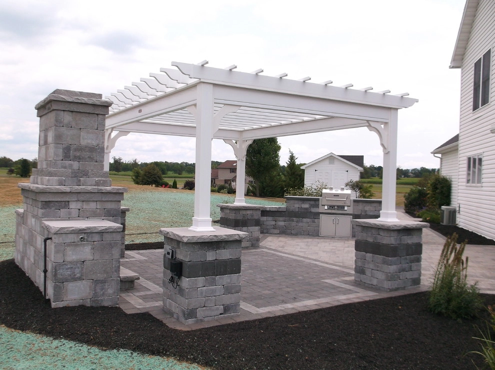 2014 Patio with Fireplace & Pergola by Weavers Landscape Company - Photo 15