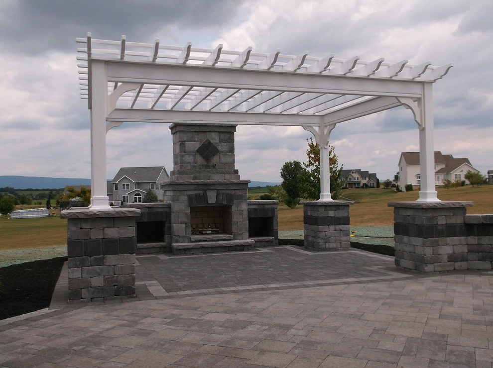2014 Patio with Fireplace & Pergola by Weavers Landscape Company - Photo 19