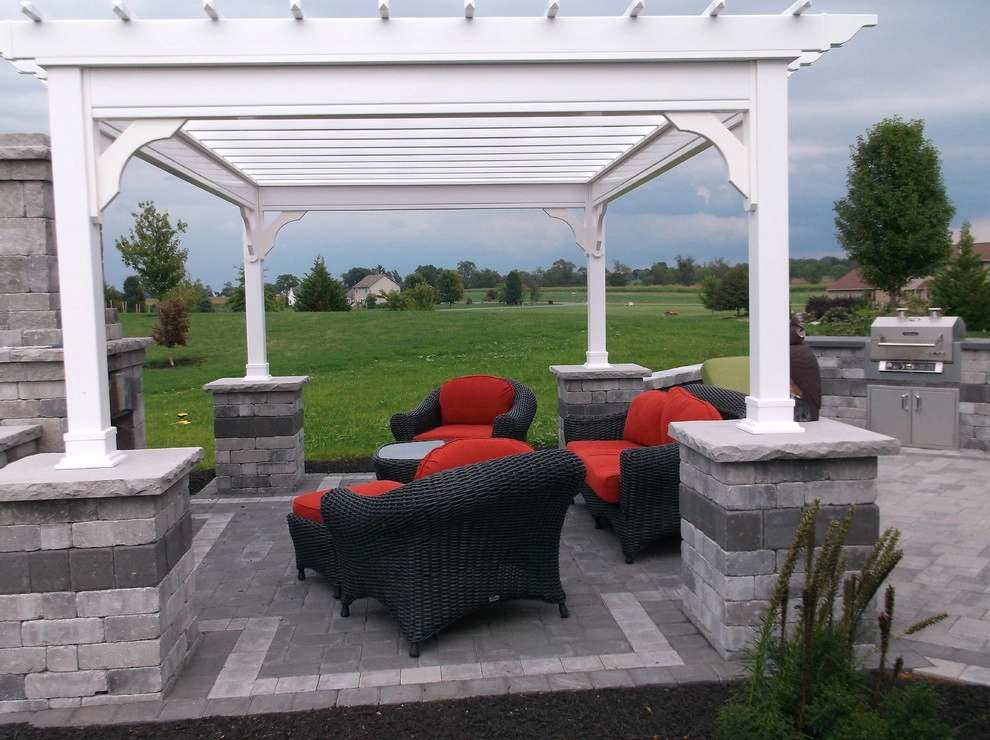 2014 Patio with Fireplace & Pergola by Weavers Landscape Company - Photo 6