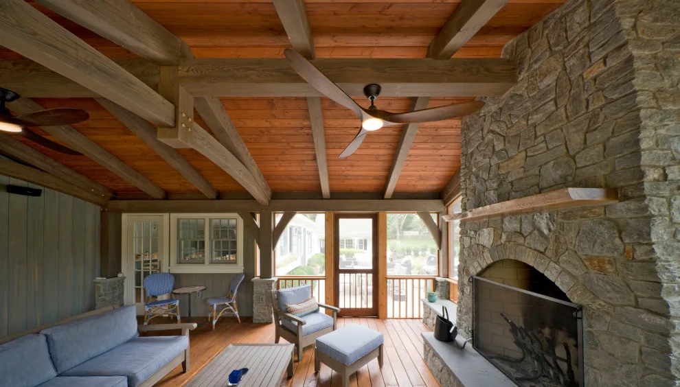 Potomac Screen Porch with Timber Frame by Upton Architecture, LLC - Photo 17