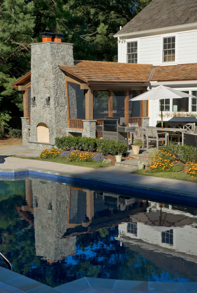 Potomac Screen Porch with Timber Frame by Upton Architecture, LLC - Photo 15
