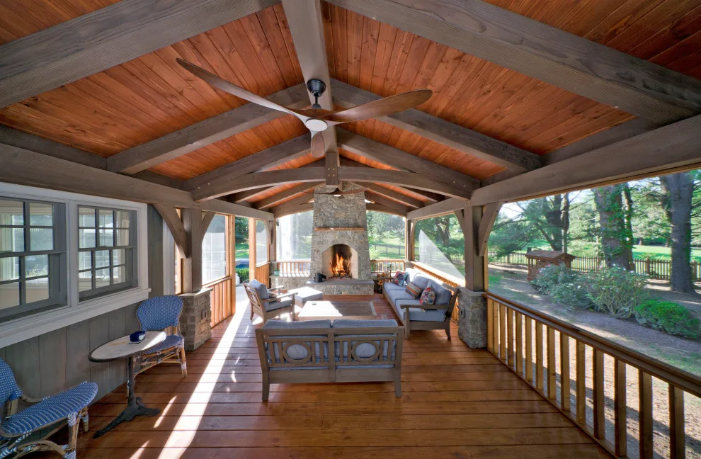 Potomac Screen Porch with Timber Frame by Upton Architecture, LLC - Photo 5