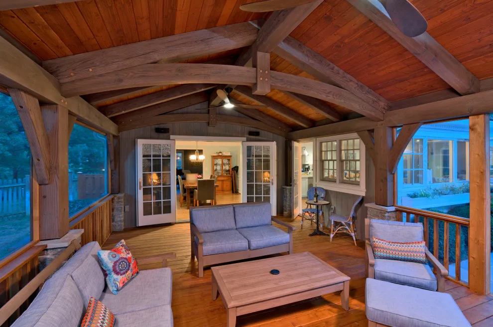 Potomac Screen Porch with Timber Frame by Upton Architecture, LLC - Photo 4