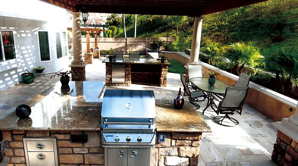 Outdoor Living Space with Kitchen and BBQ by Ocean Blue Pools And Landscaping - Photo 13
