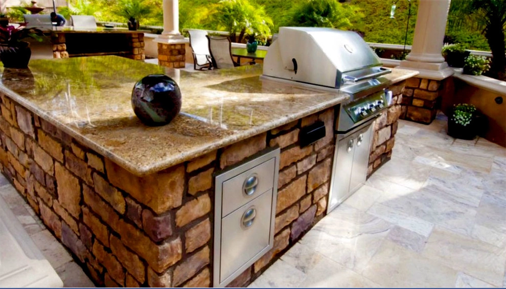 Outdoor Living Space with Kitchen and BBQ by Ocean Blue Pools And Landscaping - Photo 2