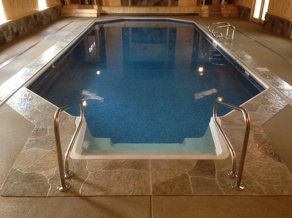 Textured Spray Finish on Stamped Stone Pool Coping and Deck by Elite Concrete Design - Photo 8