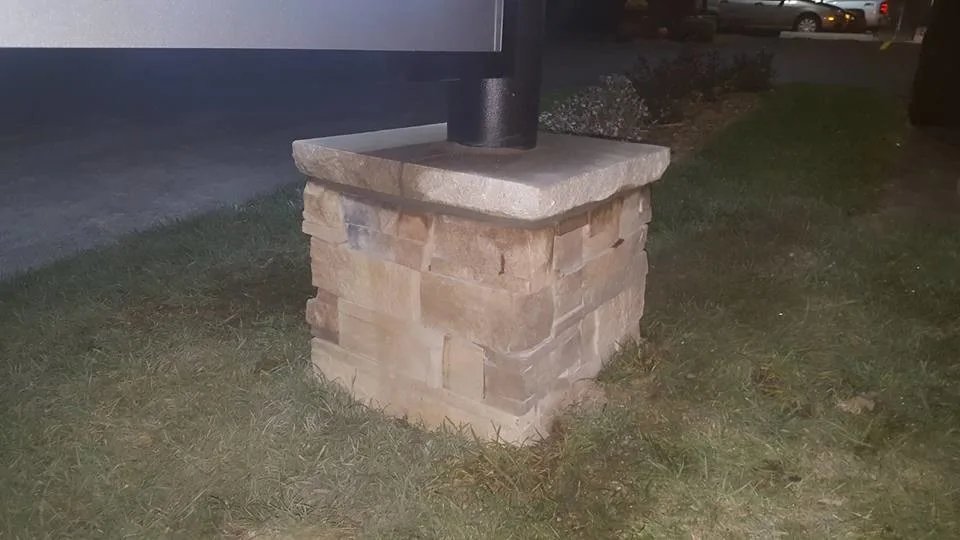 Fenton, Mo Stone Business Sign with Columns by Masterpiece Masonry - Photo 9
