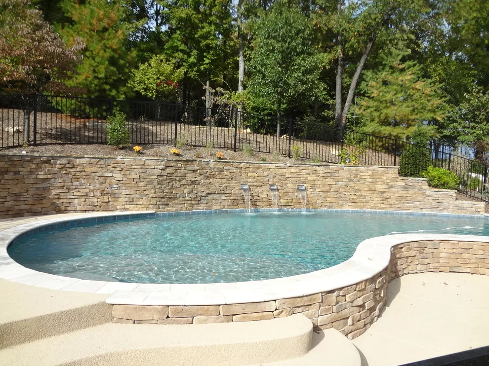 Tapawingo Pool, dry-stacked stone walls by Masterpiece Masonry - Photo 13