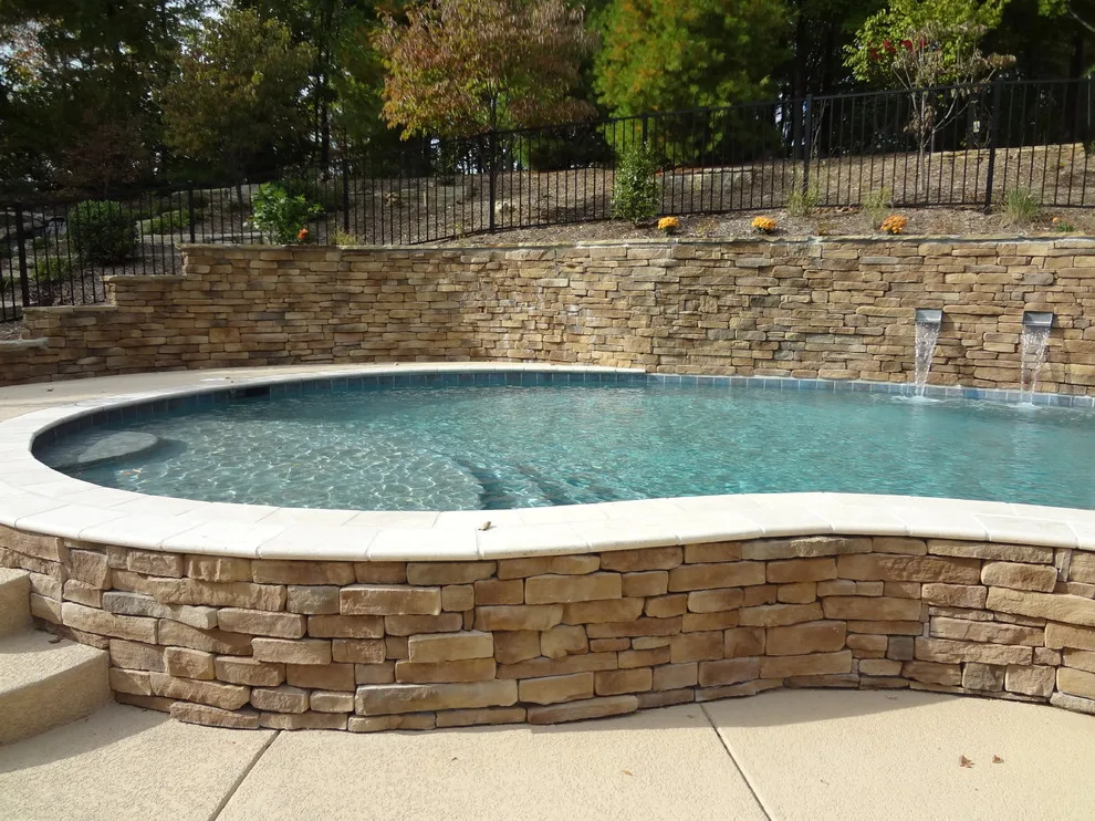 Tapawingo Pool, dry-stacked stone walls by Masterpiece Masonry - Photo 8