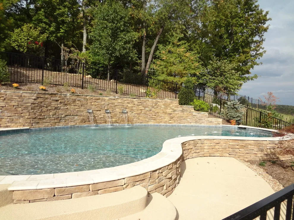 Tapawingo Pool, dry-stacked stone walls by Masterpiece Masonry - Photo 3