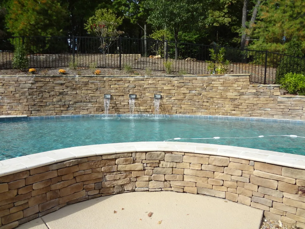 Tapawingo Pool, dry-stacked stone walls by Masterpiece Masonry - Photo 11