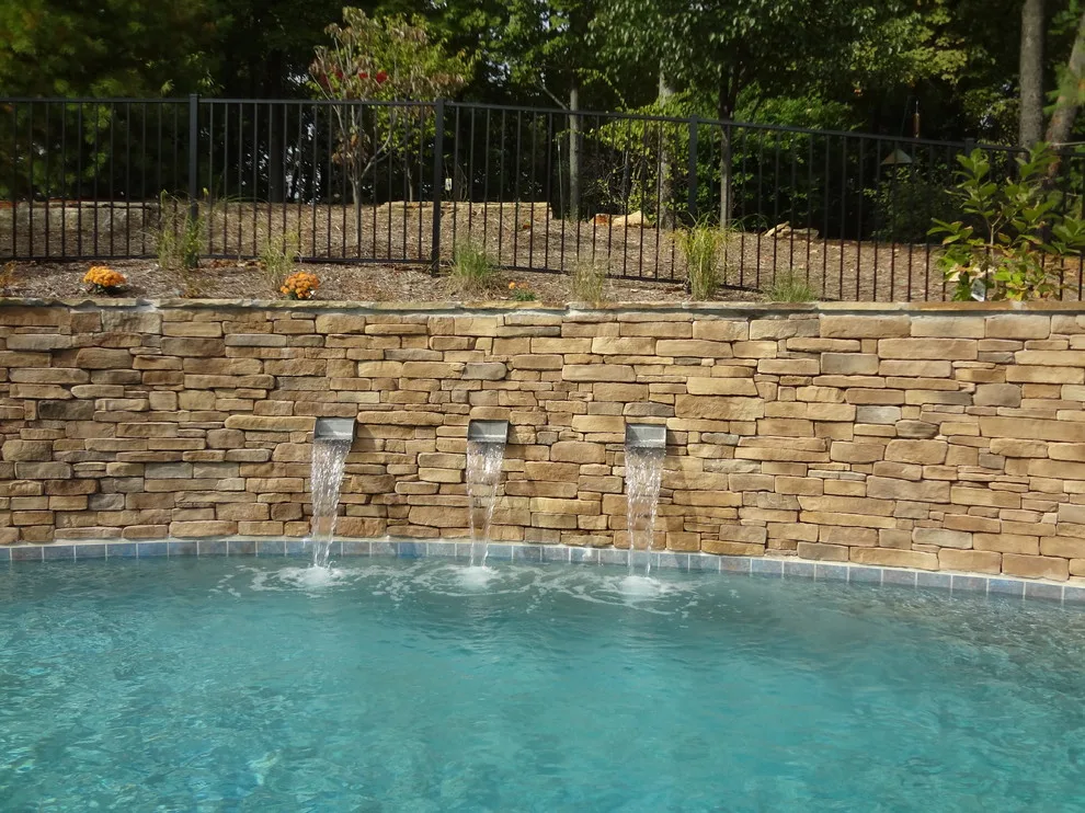 Tapawingo Pool, dry-stacked stone walls by Masterpiece Masonry - Photo 7