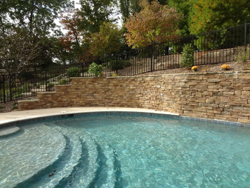 Tapawingo Pool, dry-stacked stone walls by Masterpiece Masonry - Photo 12
