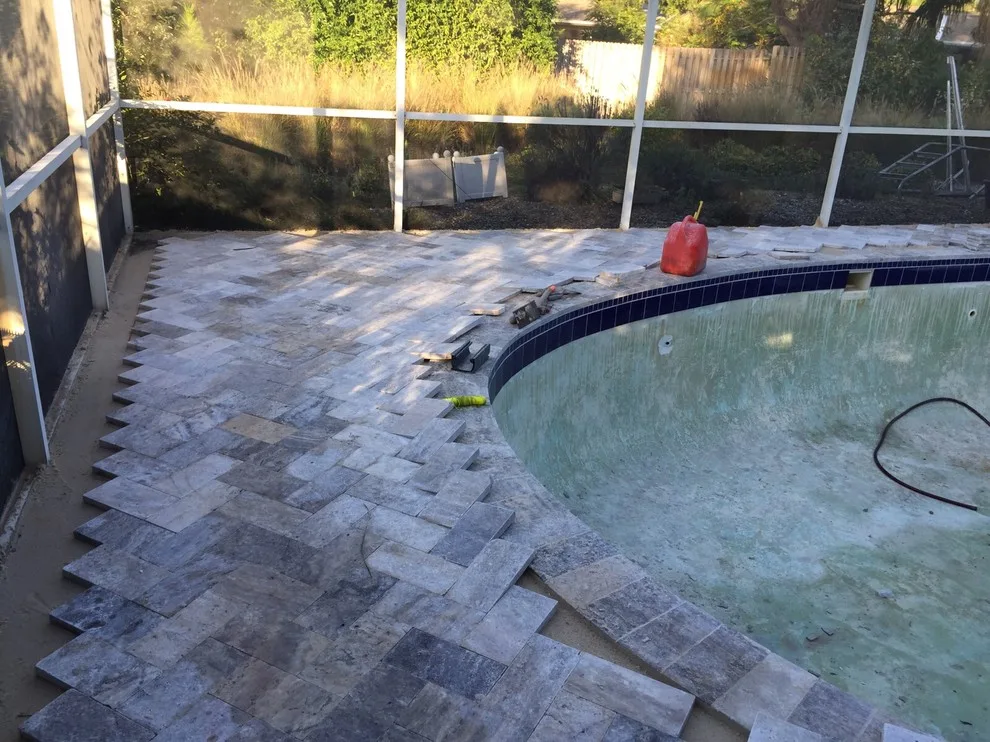 Clearwater Travertine Pool Deck by JR Pavers Inc. - Photo 4