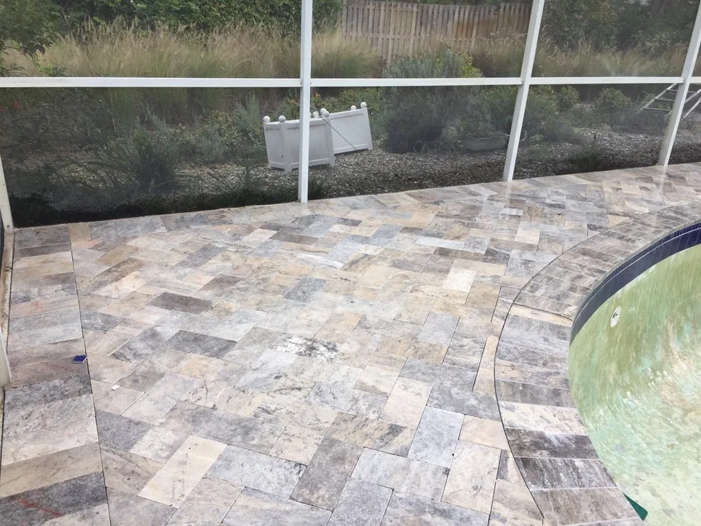Clearwater Travertine Pool Deck by JR Pavers Inc. - Photo 5
