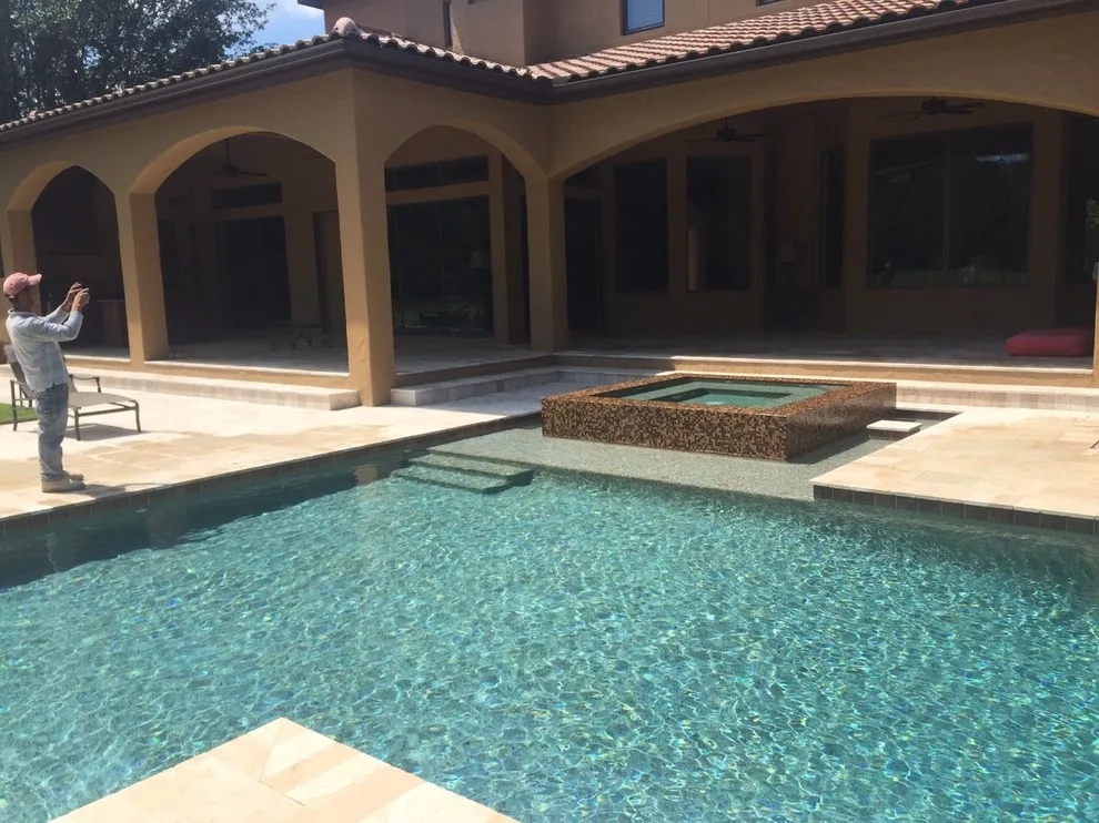 Keene's Point Travertine Pool Deck by JR Pavers Inc. - Photo 3
