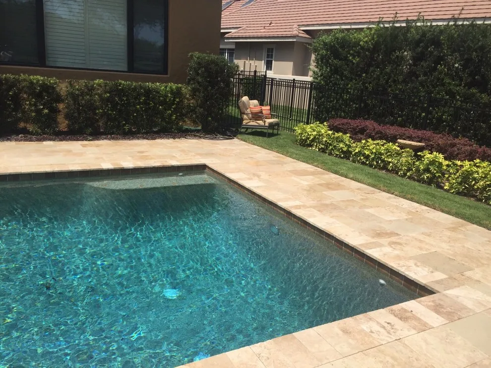 Keene's Point Travertine Pool Deck by JR Pavers Inc. - Photo 2