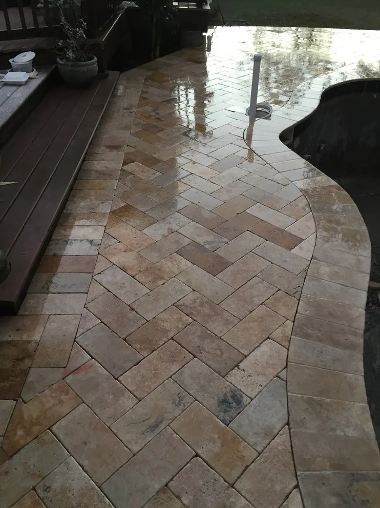 Seminole Travertine Pool Deck by JR Pavers Inc. - Photo 2