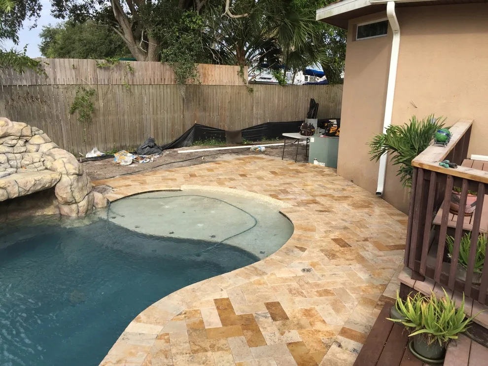 Seminole Travertine Pool Deck by JR Pavers Inc. - Photo 6
