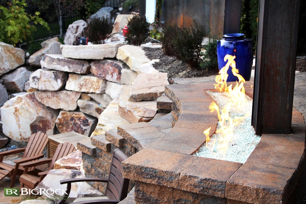 Rustic Pool With Hot Tub And Natural Landscaping by Big Rock Landscaping - Photo 6