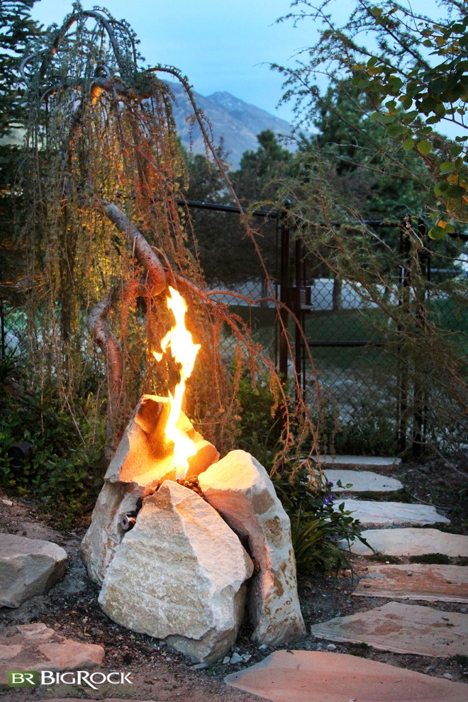 Rustic Pool With Hot Tub And Natural Landscaping by Big Rock Landscaping - Photo 9