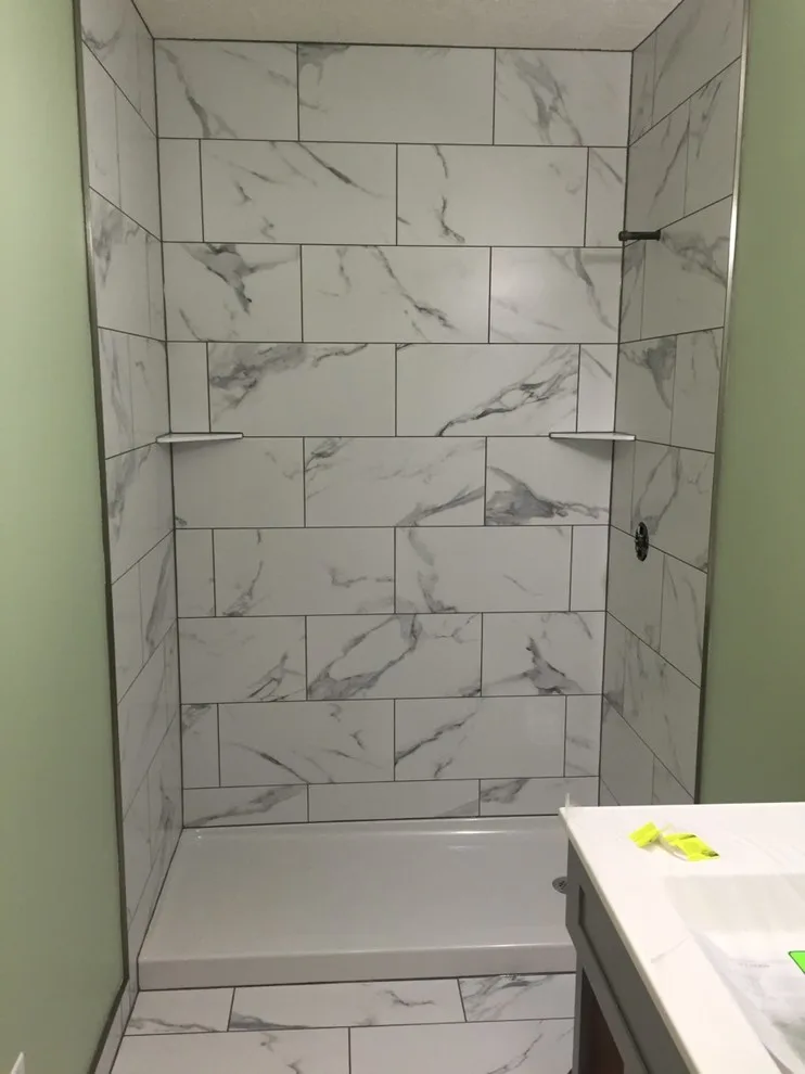 Installation of Marble Shower Tiles by Merkel Tile - Photo 2