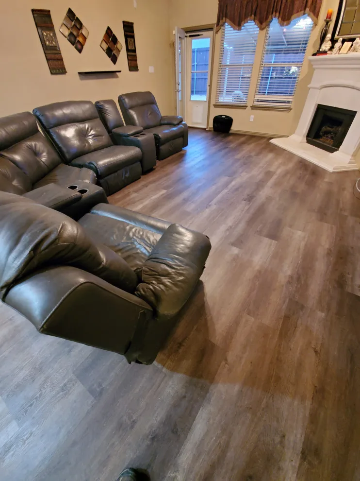 Living Room Hardwood Flooring Installation by Footprints Floors | McKinney - Photo 2